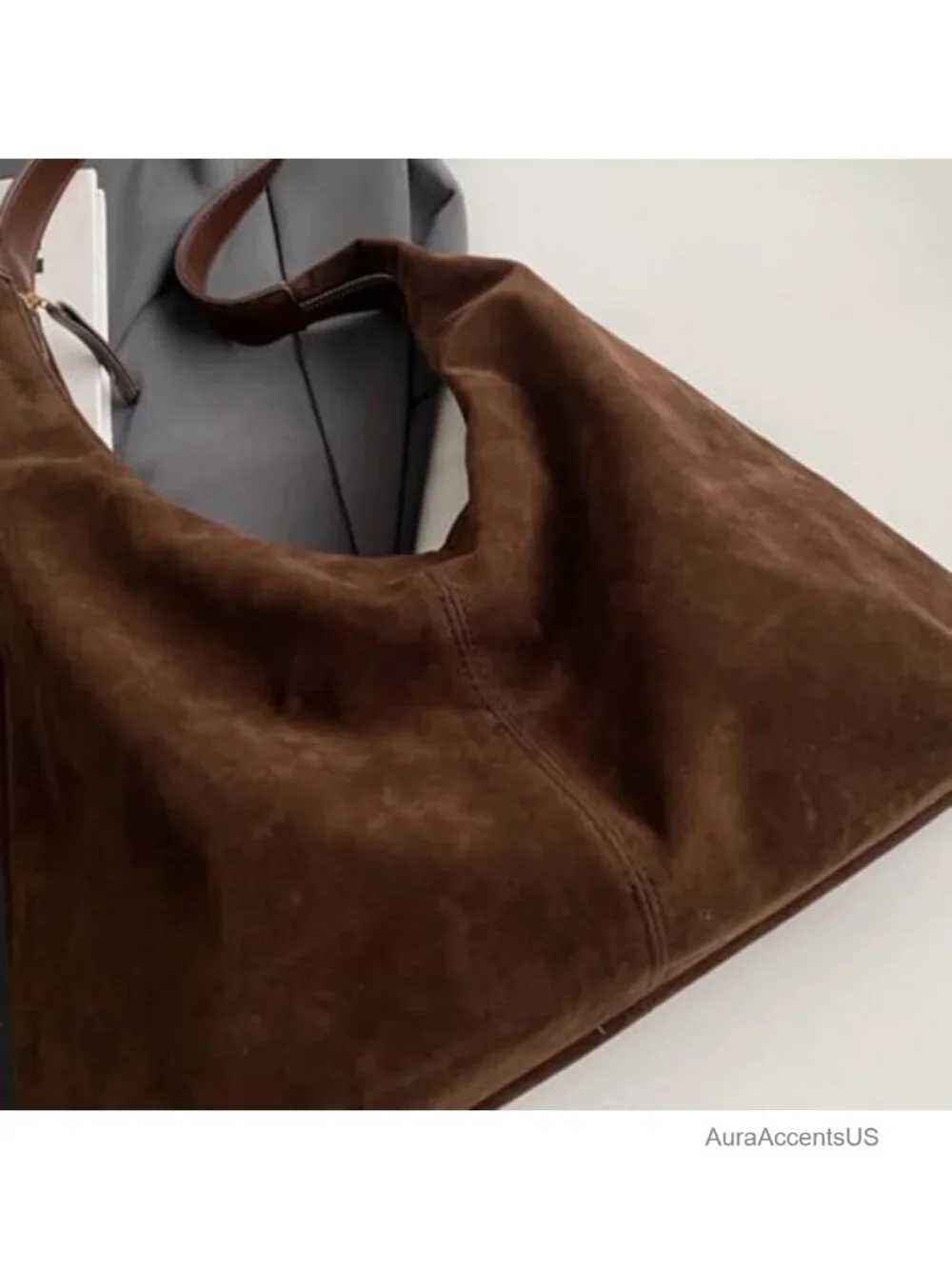 Women's Suede Shoulder Bag Hobo Handbag Underarm Purse Tote Work Travel